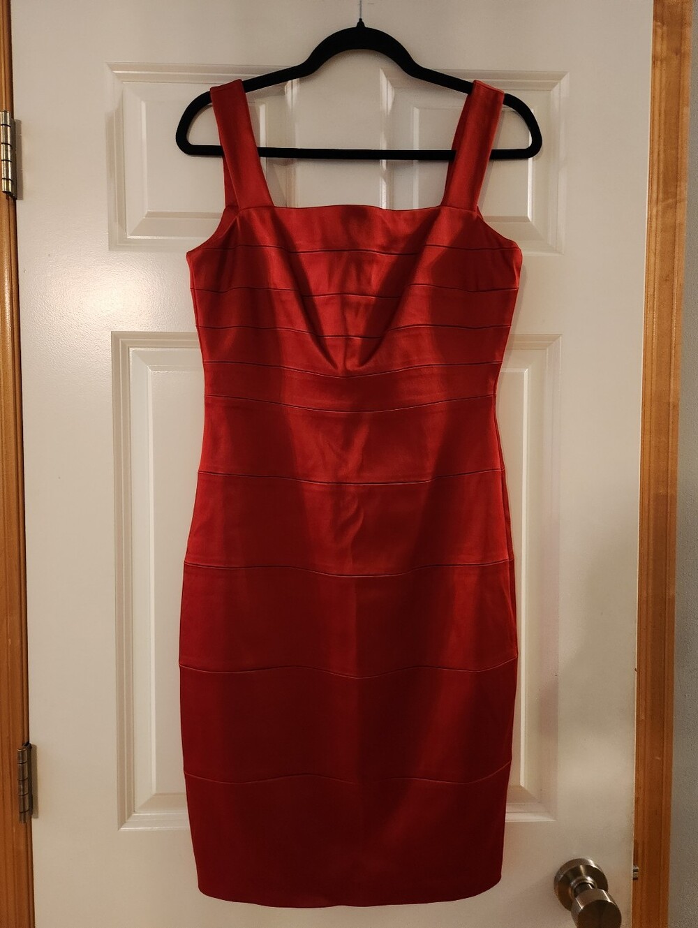 Cache Red Sleeveless Midi Sheath Dress